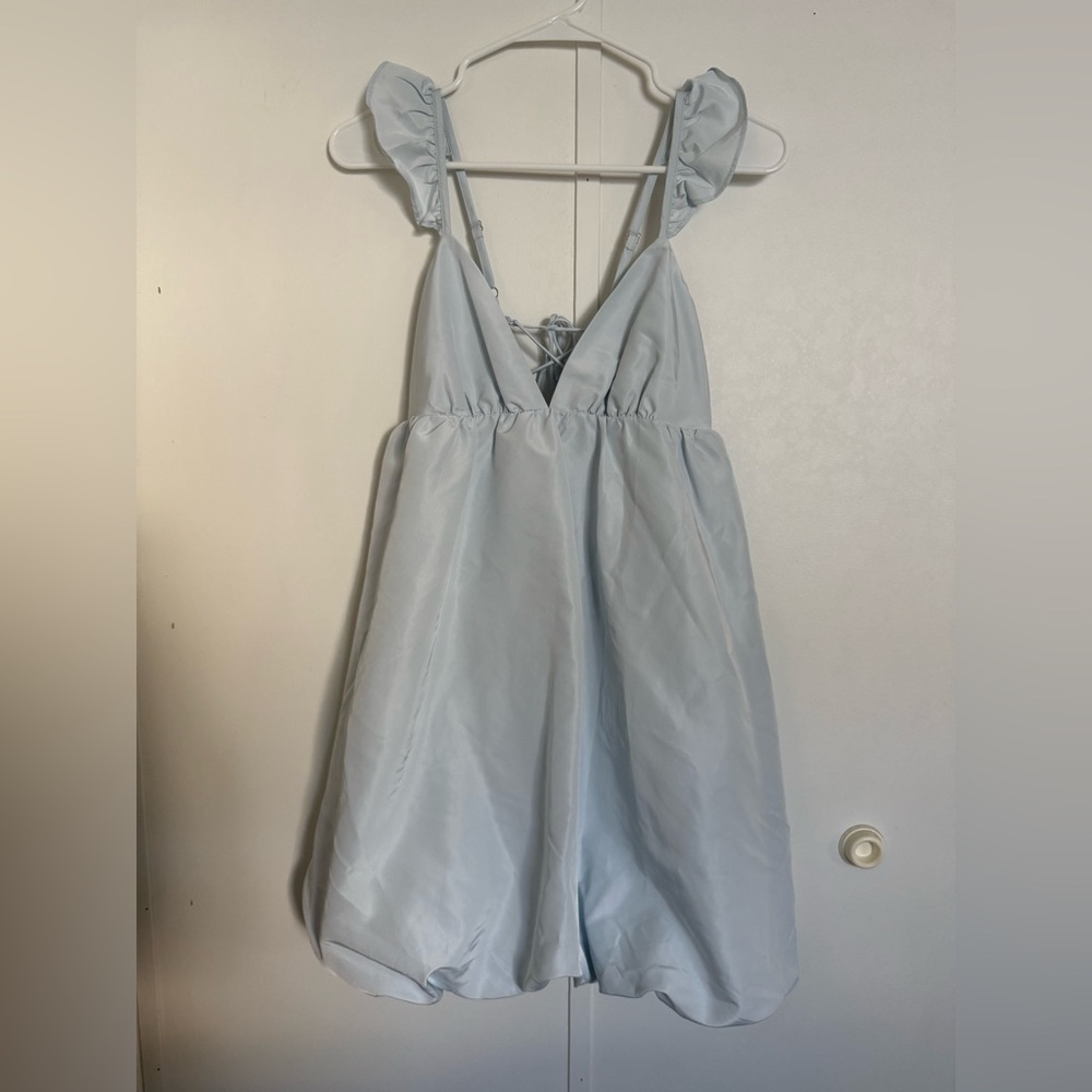 Light Blue Mini Bubble Dress